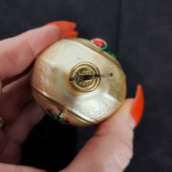 Vintage Inge Glas West Germany Oval Two-Sided Glass Christmas Ornament - Picture 4 of 7